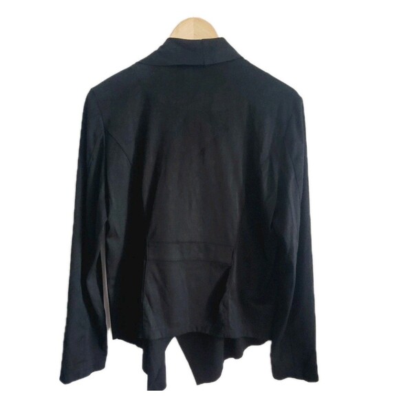 Vigoss Women's Black Faux Suede Wrap Zip Up Light Jacket Size M Stretch - Picture 10 of 12